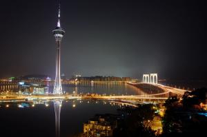 Macau Tower Charming Night Scenery
